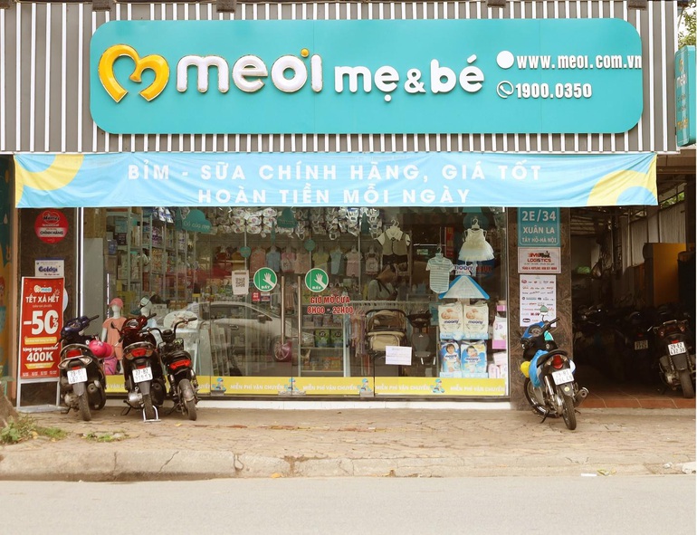 Hệ thống cửa hàng Mẹ ơi đa dạng sản phẩm cho bé